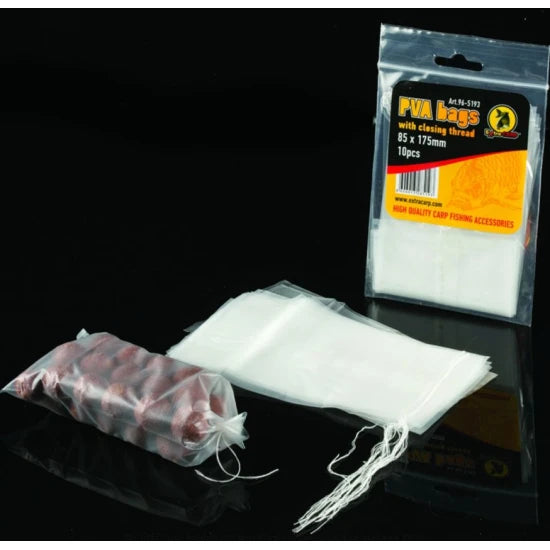 Pungi Solubile Pva Extra Carp Cu Snur Inchidere, 85x175mm, 10buc/plic