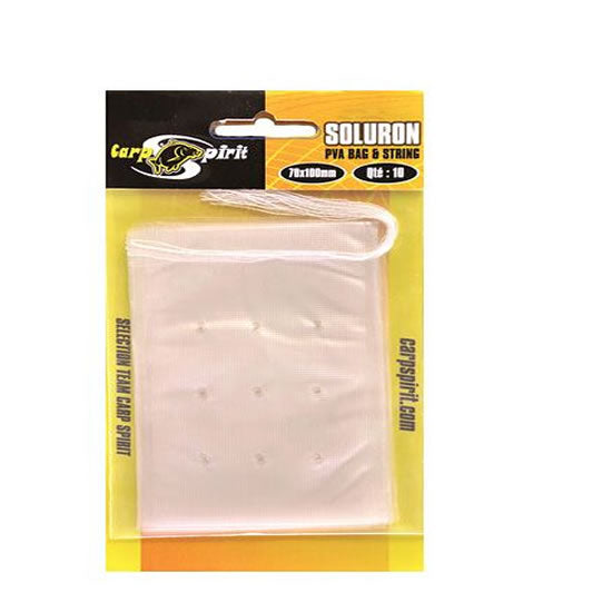 Pungi solubile PVA Carp Spirit cu snur 10 buc plic 70x200mm
