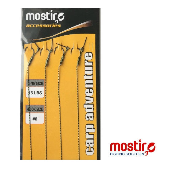 RIG MOSTIRO FEEDER WITH BOILIE SPIKE IN BRAID LINE 10 LBS HOOK NO 12 4 BUC