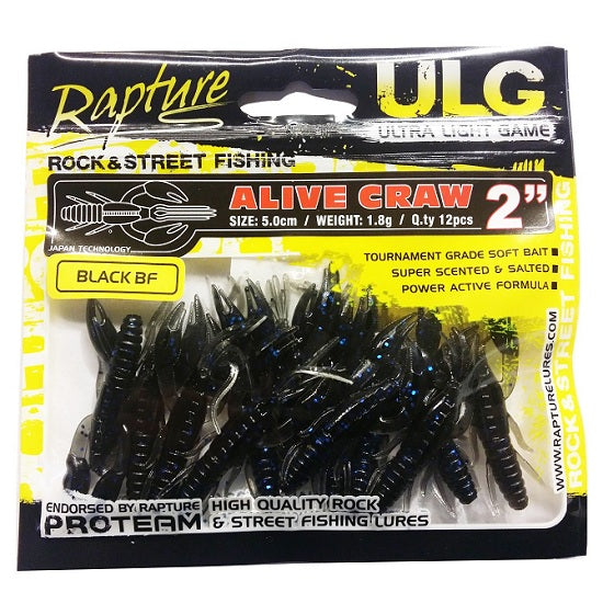 Rac Rapture Alive Craw 5cm 1.8g 12buc/plic Black BF