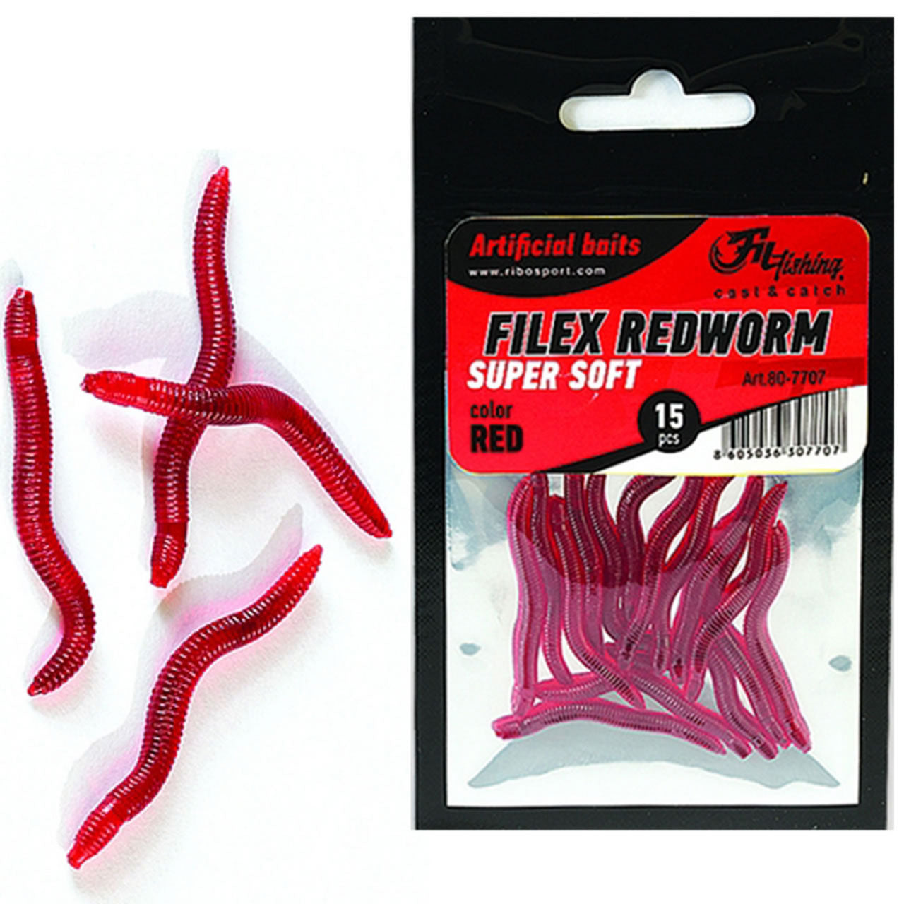 Rame Rosii Filfishing Filex Super Soft 50mm, 15buc/pac