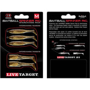 Rezerva Spinnerbait Live Target Baitball Spinner Rig, Small, Dark Amber / Gold, 5buc/pac