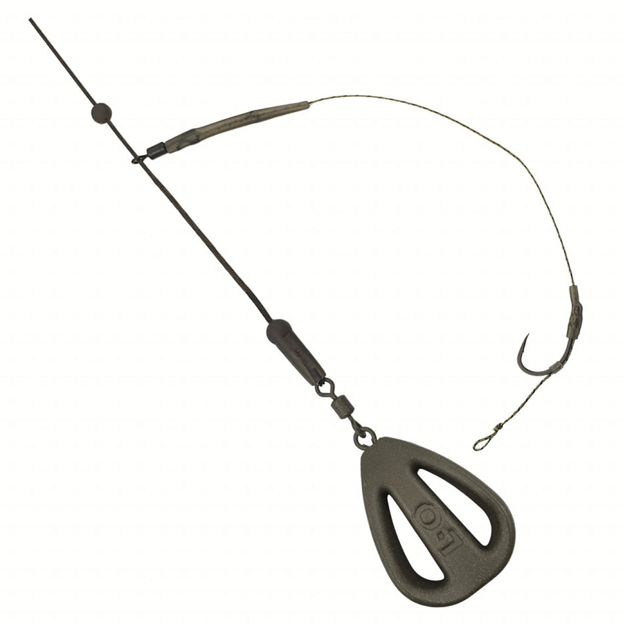 Rig Crap Orange Lead Clip Lead Feed 71g, VMC No.4, Leadcore 70cm, 45lb