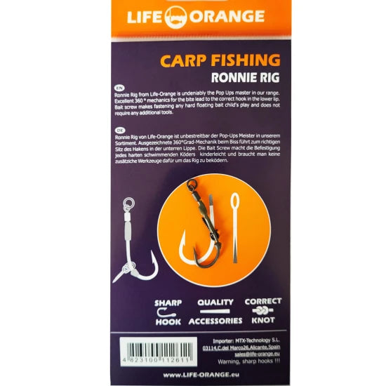 Rig Crap Ronnie Rig 08 Orange Series 7 No.8, 20lb, 3buc/pac