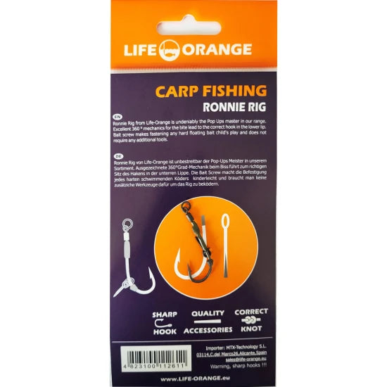 Rig Crap Ronnie Rig 08 Orange Series 7 No.8, 20lb, 3buc/pac