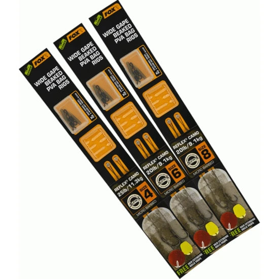 Rig Fox Edges Wide Gape Beaked Pva Bag 2buc/plic Nr.6 20lbs