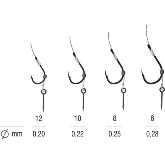 Rig Konger Kamatsu Chinu Method Feeder Cu Spin,  Monofilament, Nr.10, 0.22mm, 10cm, 5buc/pac