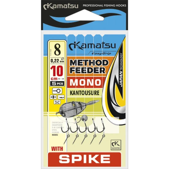 Rig Konger Kamatsu Kantousure Method Feeder Cu Spin,  Monofilament, Nr.10, 0.20mm, 10cm, 5buc/pac