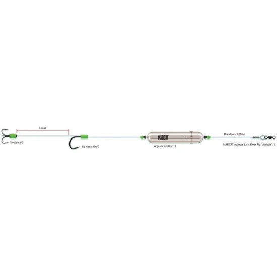Rig Somn Madcat 8/0 Adjusta Basic River Rigs Live Bait L