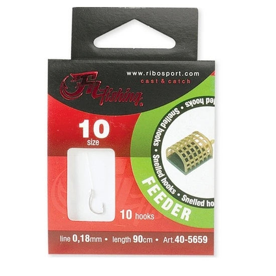 Riguri Filfishing Feeder Snelled Hooks, 90cm, 10buc/plic Nr.6 22mm