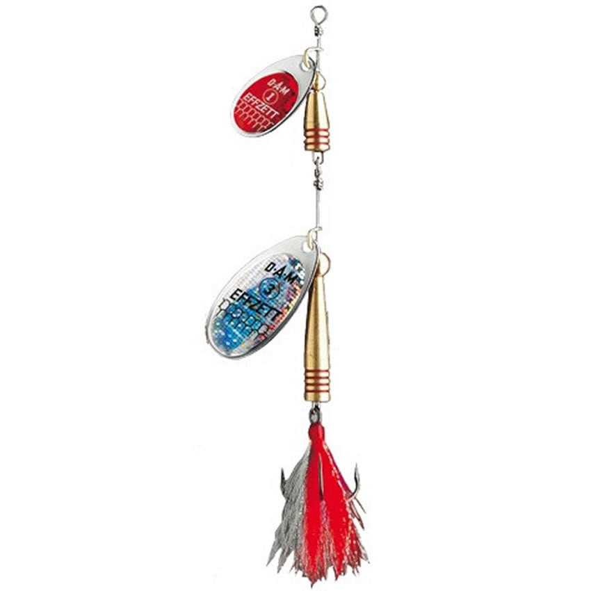Rotativa DAM Effzett Tandem Dressed Silver-Red, 10gr
