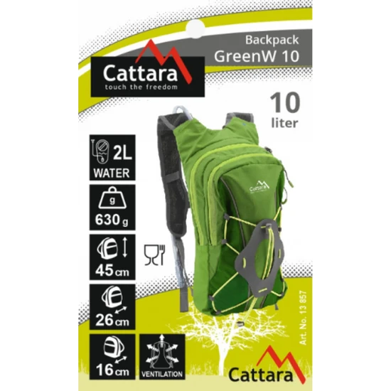 Rucsac Cattara 10l + Punga De Apa 2l Tt13857, 26x16x45cm
