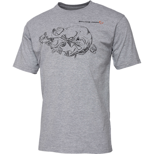 SAVAGE GEAR TRICOU CANNIBAL INK GREY MELANGE MAR.M