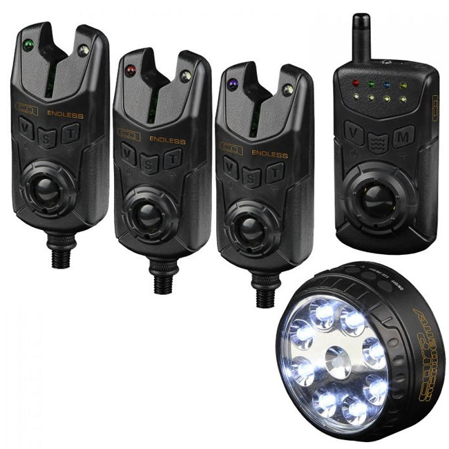 SET AVERTIZOARE CARP ACADEMY ENDLESS 3 plus 1 CU LUMINA CORT