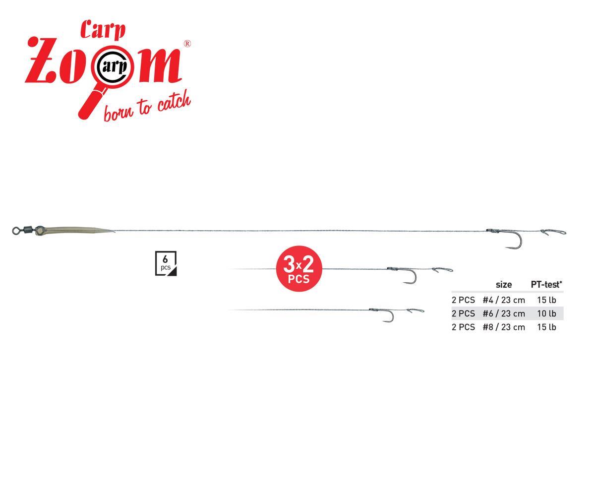 SET MONTURI CARP ZOOM TEMPO HAIR RIG nr.6 23cm 2buc/plic