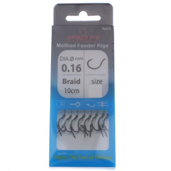 Set Pro Fl  8 Carlige Legate Textil 10cm Cu Spin Carlig Power Carp Feeder Nr 8