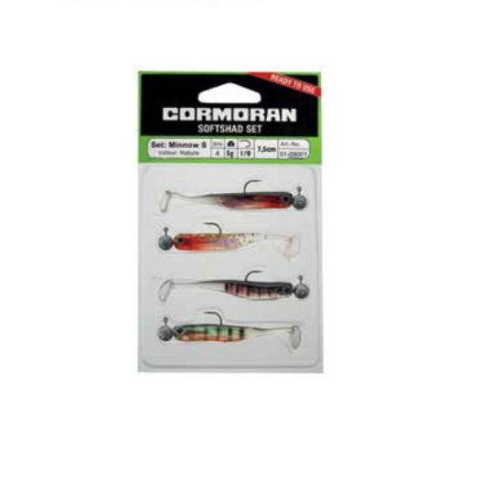 SET SHAD CORMORAN MINNOW S PAINTY 7,5CM/5G/CARLIG 1/0 4BUC