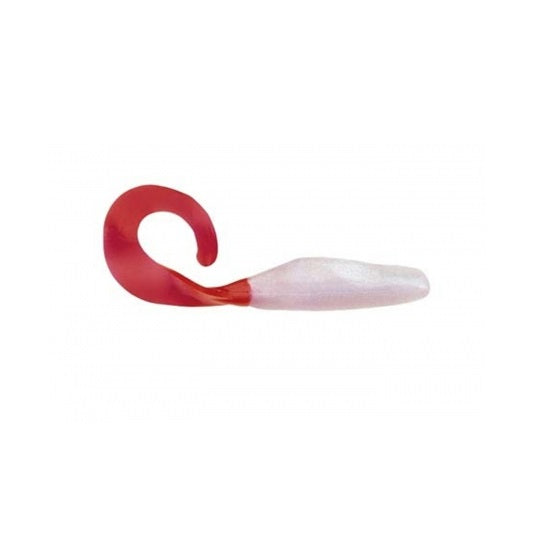 SHAD BASS ASSASSIN CURLY SHAD 10CM ALBINO FIRE TAIL 10BUC