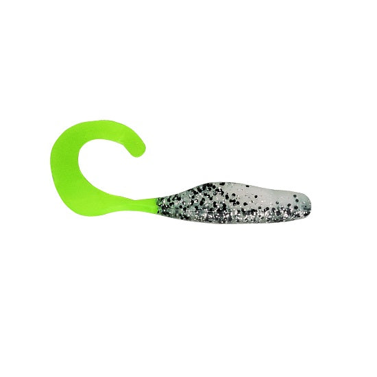 SHAD BASS ASSASSIN CURLY SHAD 10CM SILVER PHANTO/CHARTROUSE TAILL 10BUC