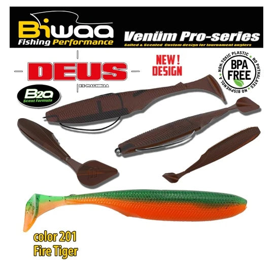 Shad Biwaa Deus 10cm 201 Fire Tiger 7buc/plic