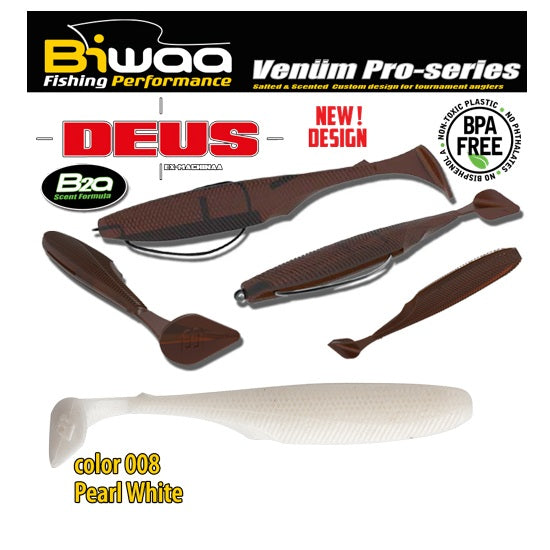 SHAD Biwaa DEUS 2&quot; 5.1cm 008 Pearl White 14buc/plic