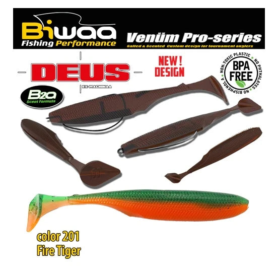 Shad Biwaa Deus 7.5cm 201 Fire Tiger 10buc/plic