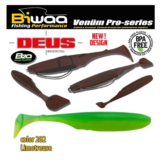 Shad Biwaa Deus 7.5cm 202 Limetreuse 10buc/plic