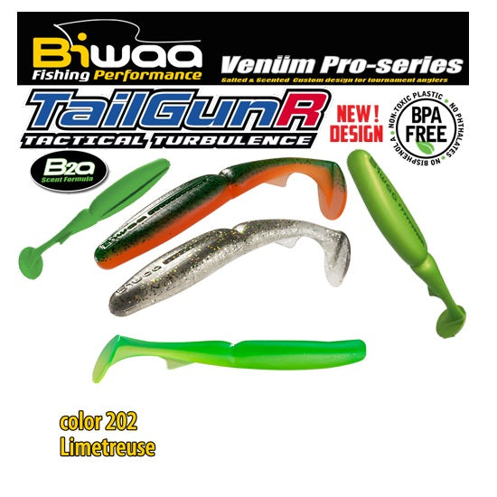 SHAD Biwaa TAILGUNR SWIMBAIT 2.5&quot; 6.5cm 202 Limetreuse 10buc/plic