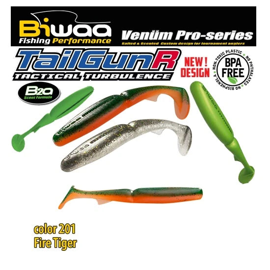 Shad Biwaa Tailgunr Swimbait 3.5" 9cm 201 Fire Tiger 7buc/plic