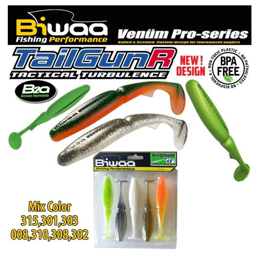 SHAD Biwaa TAILGUNR SWIMBAIT 3.5&quot; 9cm Mix Color 7buc/plic