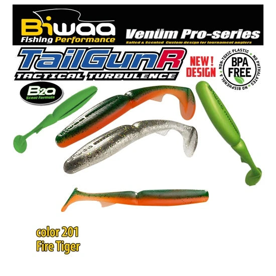 Shad Biwaa Tailgunr Swimbait 5.5 14cm 201 Fire Tiger 4buc/plic.