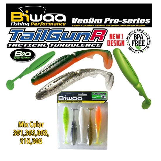 Shad Biwaa Tailgunr Swimbait 5.5 14cm Mix Color 4buc/plic.