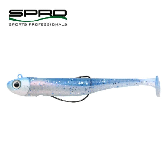Shad Spro Gutsbait Uv 110 Mm Plus Offset 3/0 14 Gr Aqua And Pearl