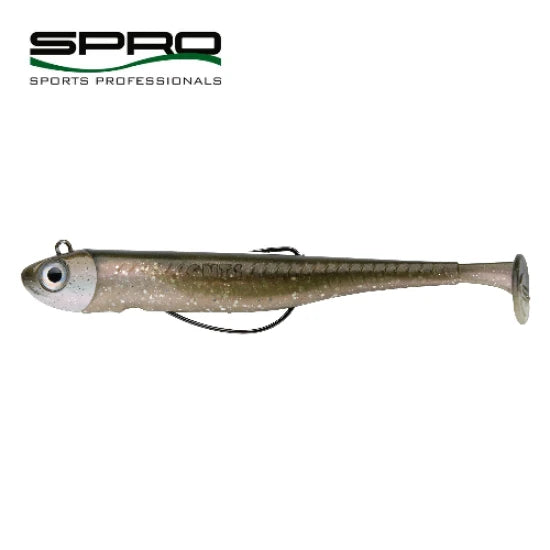 Shad Spro Gutsbait Uv 110 Mm Plus Offset 3/0 14 Gr Olive And Pearl