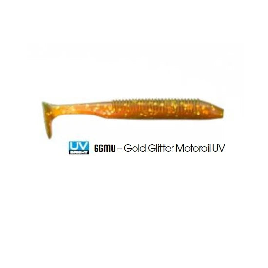 Shad Storm Slop Hopper Gold Glitter Motoroil Uv 9cm 4g 4buc/plic