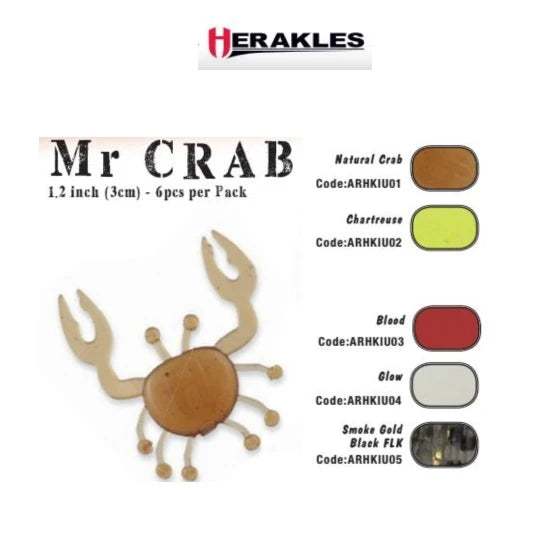 Soft Bait Colmic Herakles Mr Crab 3cm Glow
