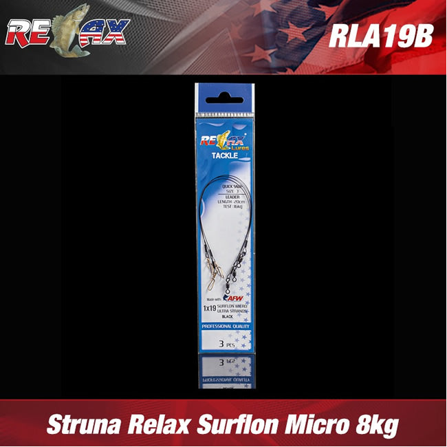STRUNA RELAX SURFLON MICRO ULTRA BLACK 3buc/plic 8kg 25cm