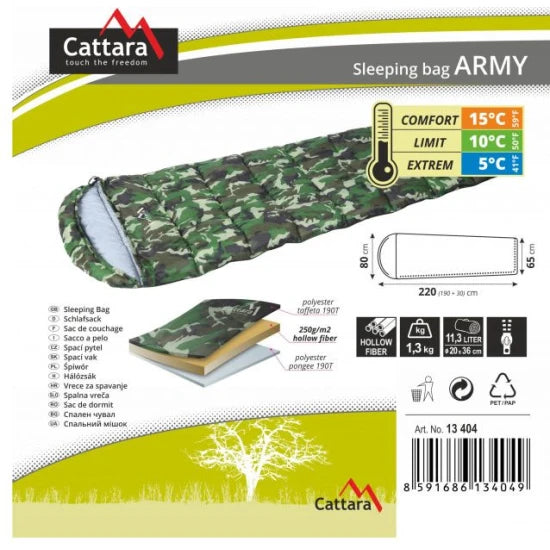 Sac De Dormit Cattara Army 5c, 220x80cm