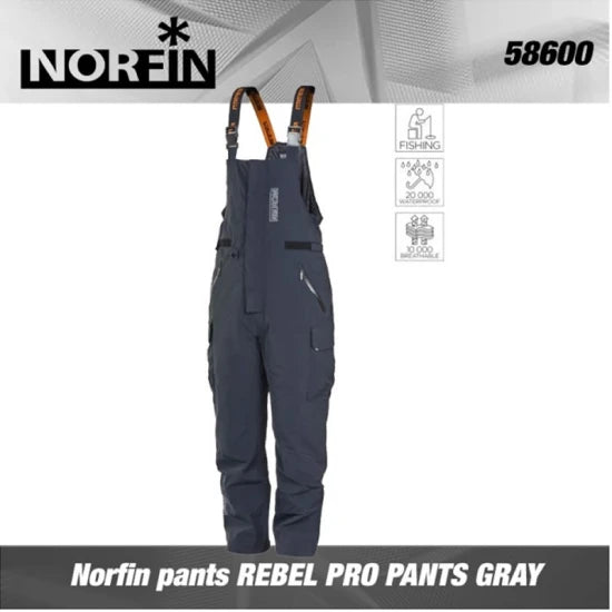 Salopeta Norfin Rebel Pro Pants Gray, Marime L - L