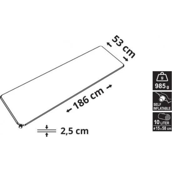 Saltea Autogonflabila Cattara, Albastru, 186x53x2,5cm