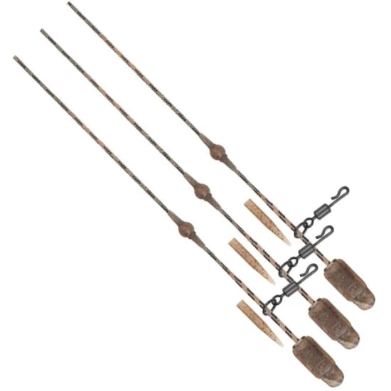 Segmente Fox Naturals Heli-clip Rigs Leadcore, 50lbs, 3buc/pac