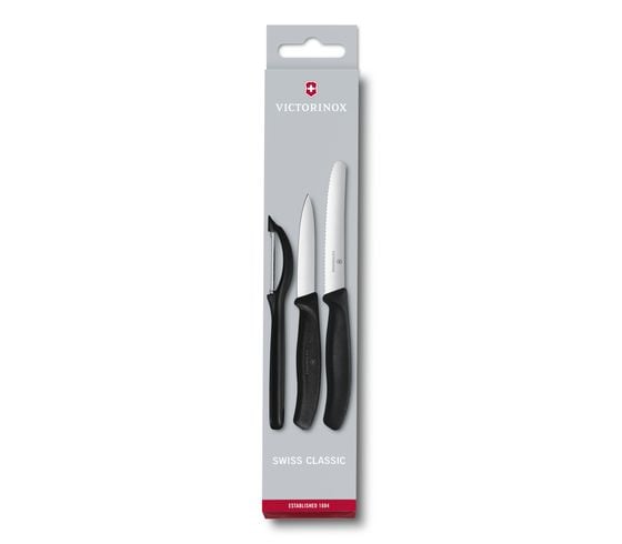 Set 2 Cutite + 1 Curatator Victorinox, Bucatarie, Negru
