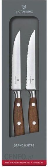 Set 2 Cutite Carne Victorinox Grand Maître Wood, Lama Zimtata 12cm, Maro