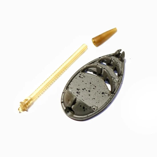 Set 2 Method Feeder In-line Fl Flat 70g + Easy Release Bait Mould