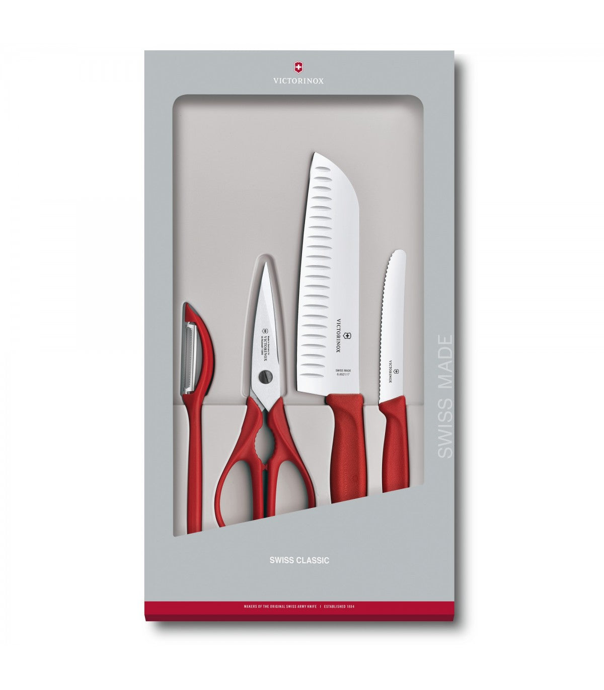 Set 4 Piese Bucatarie Victorinox Swiss Classic, Rosu