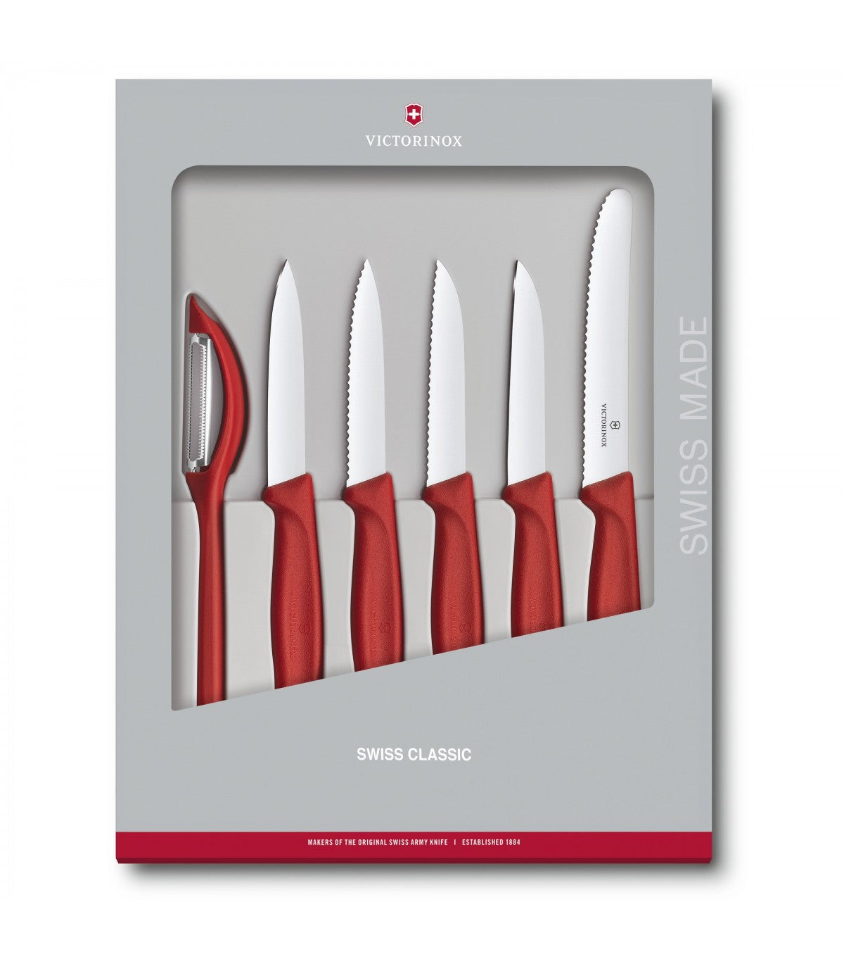 Set 6 Cutite Bucatarie Victorinox, Rosu