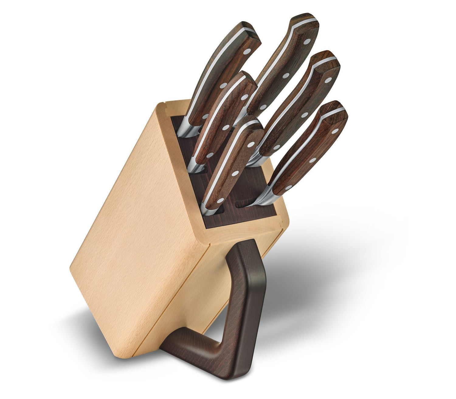 Set 6 Cutite Victorinox Grand Maître Cutlery block, Suport Lemn, Maro