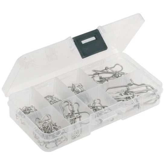 Set Agrafe Carp Zoom Duo Lock, 8 Marimi, 50buc/plic