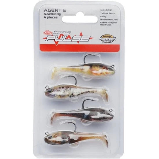 Set Berkley Pulse Agent E Softbait Prerigged, 8cm, 14g, 4buc/pac
