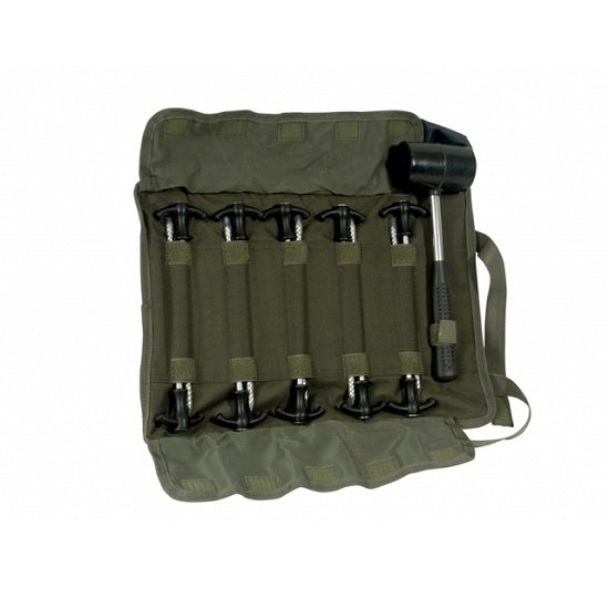Set Cuie Cort + Ciocan + Husa Transport TF Gear Hardcore Bivvy Pegs with Mallet